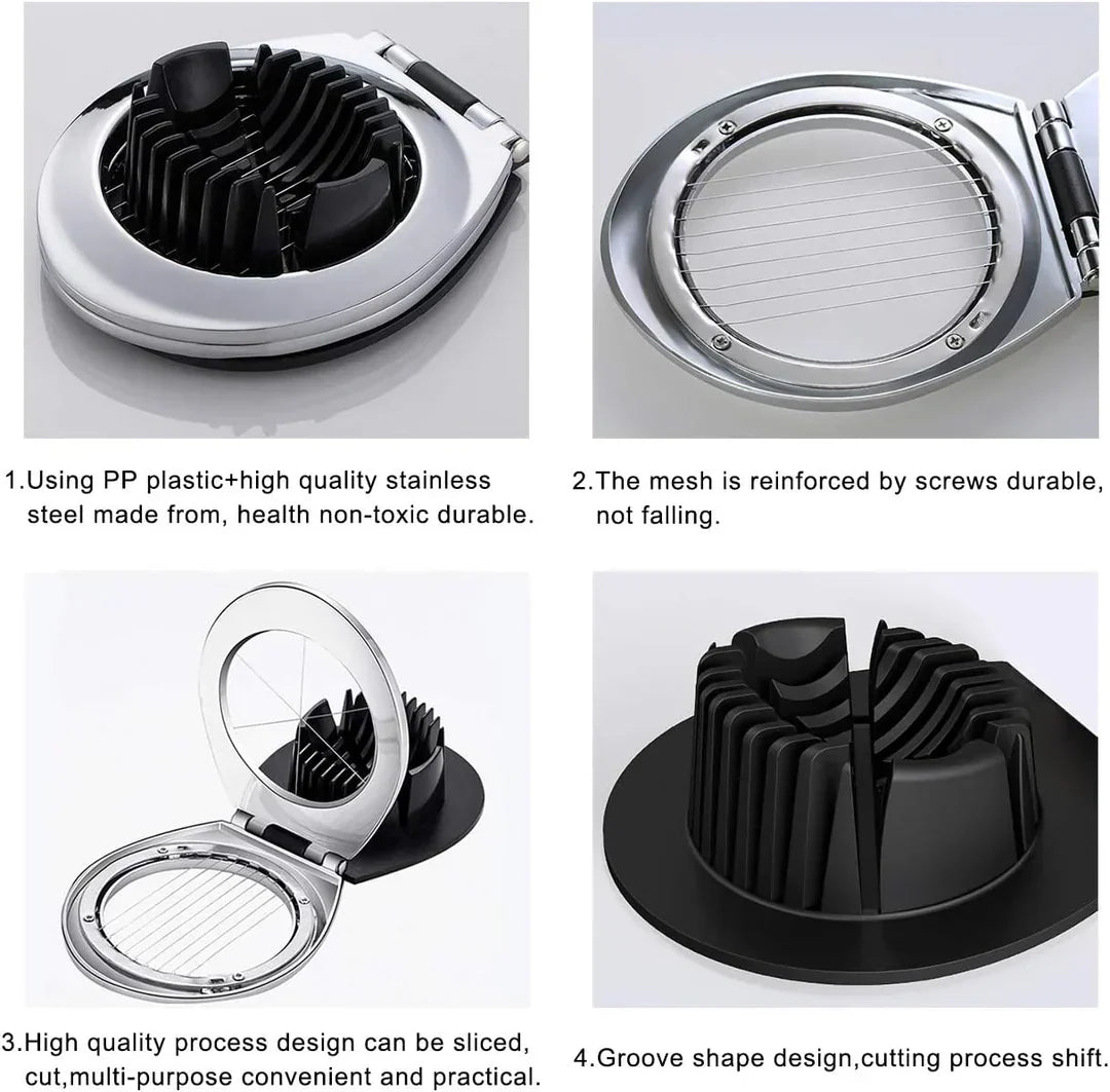 3 In 1 Stainless Steel Egg Slicer Cutter Three Way Kitchen Tool