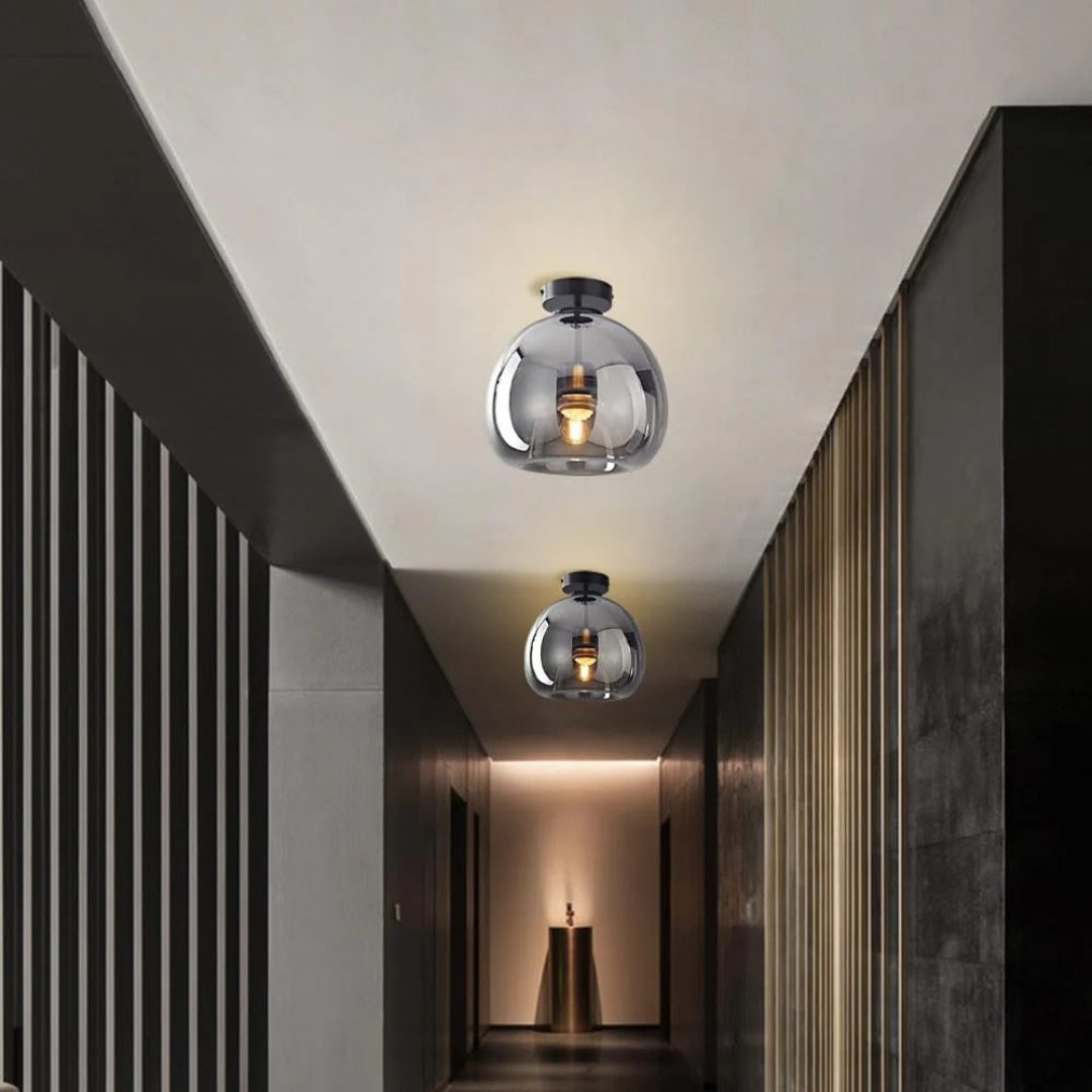Elegant Glass Ceiling Light with Luxury Finish – Ø25 cm