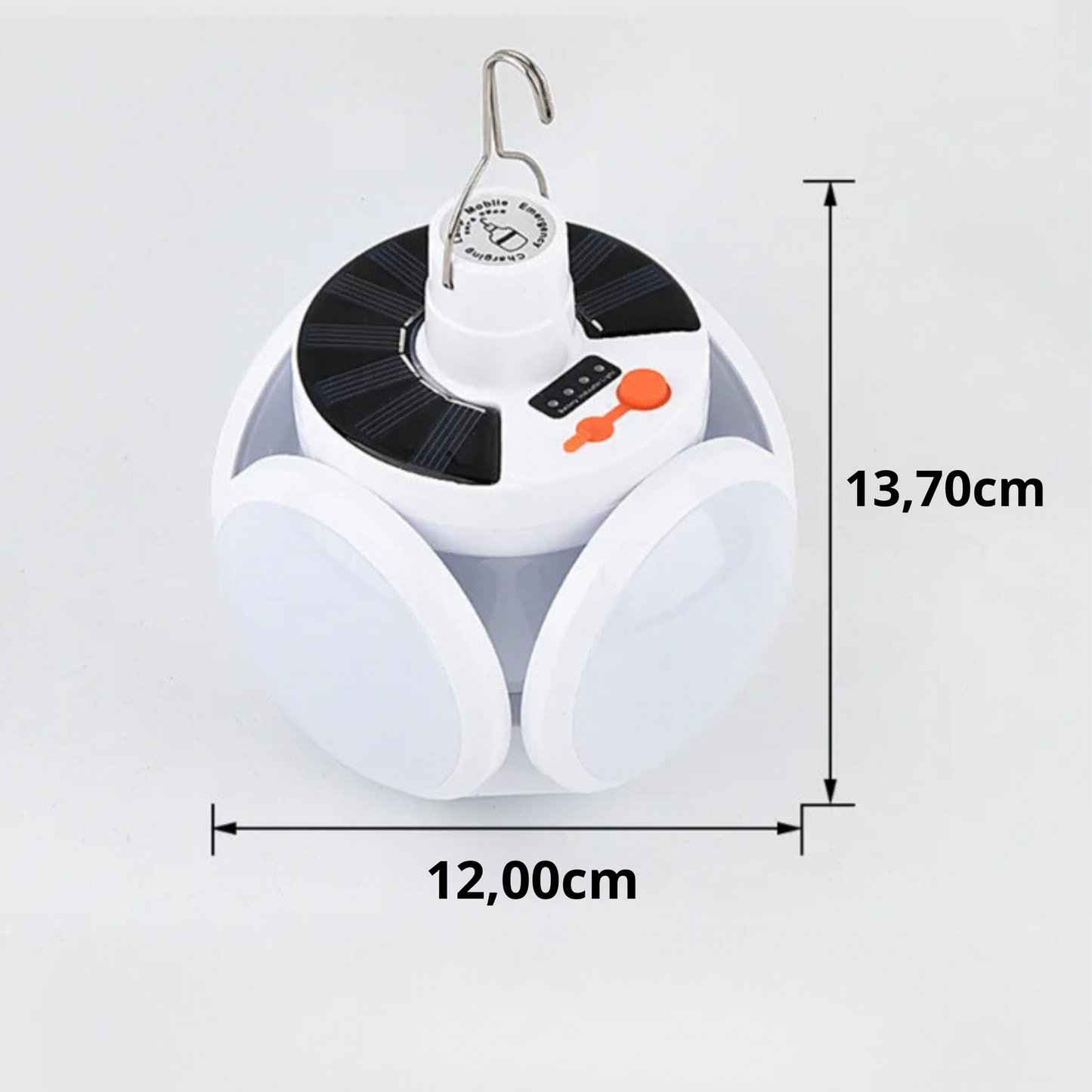 Solar Rechargeable Outdoor Light with USB Charging Waterproof Camping Emergency LED Lamp