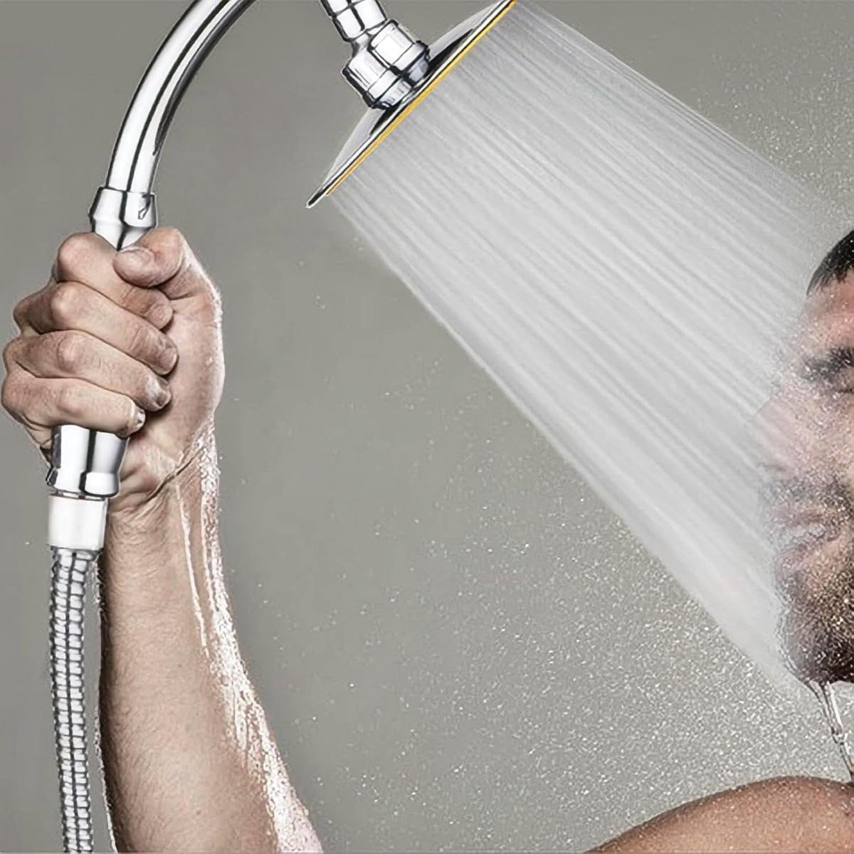 Square Handheld Shower Head Modern Rain Spray High Pressure Bathroom Upgrade