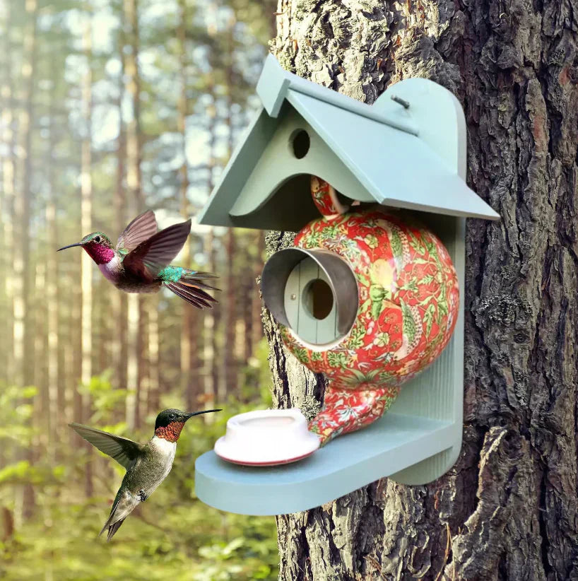 Teapot Bird House Colourful and Comfortable Outdoor Bird House for Year-Round Use