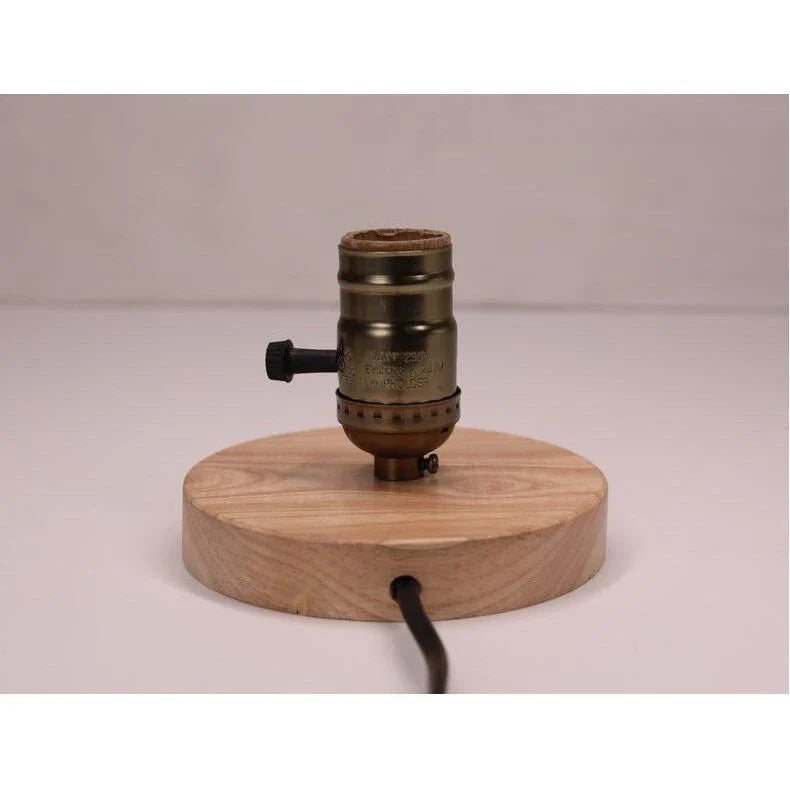 Vintage-Inspired Wood Base Table Lamp Warm Light Bedroom Desk Lighting