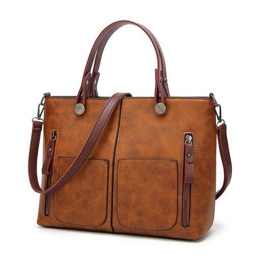 Women's Vintage PU Leather Shoulder Bag with Adjustable Crossbody Strap