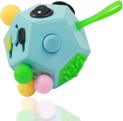 12 Sided Sensory Fidget Cube Toy Buttons Switches Sliders Stress Relief Tool