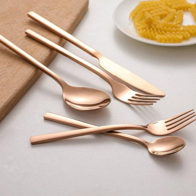 24 Piece Stainless Steel Cutlery Set Fork Knife Spoon Teaspoon Flatware Set for 6 People