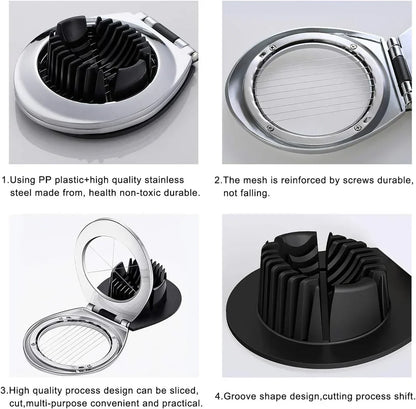 3 In 1 Stainless Steel Egg Slicer Cutter Three Way Kitchen Tool