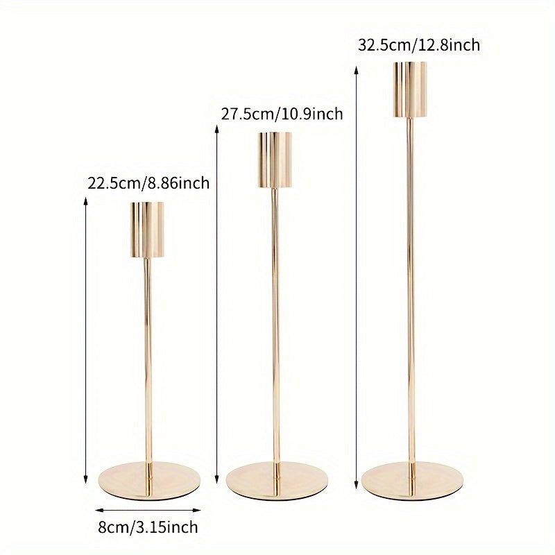 3 Piece Candle Holder Set Modern Decorative Candle Stand Home Table Decor
