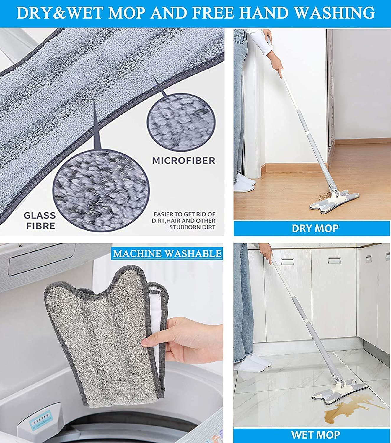 360 Degree Flat Floor Mop Microfiber Cleaning System