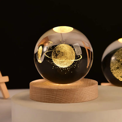 3D Solar System Globe Night Light LED Planet Lamp Decorative Space Table Lamp