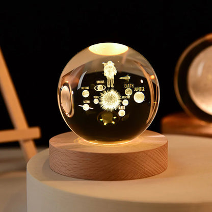3D Solar System Globe Night Light LED Planet Lamp Decorative Space Table Lamp