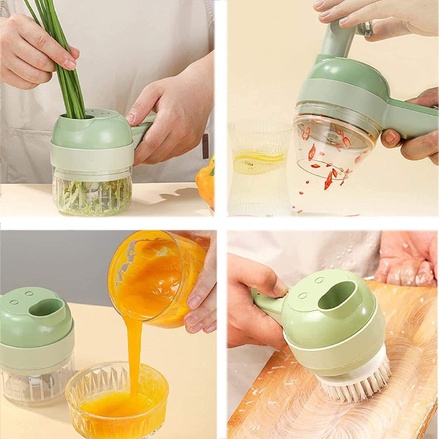 4 in 1 Electric Handheld Food Chopper Vegetable Garlic Meat Herb Portable Cutter