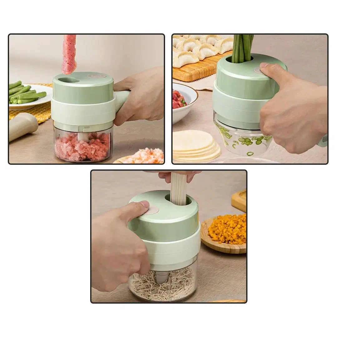 4 in 1 Electric Handheld Food Chopper Vegetable Garlic Meat Herb Portable Cutter