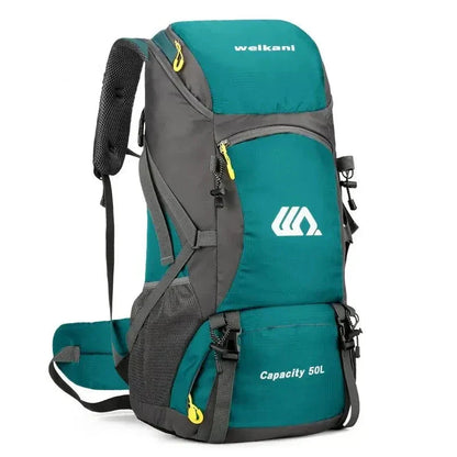 50L Waterproof Nylon Backpack – Large Capacity Camping and Hiking Rucksack
