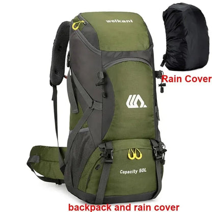 50L Waterproof Nylon Backpack – Large Capacity Camping and Hiking Rucksack