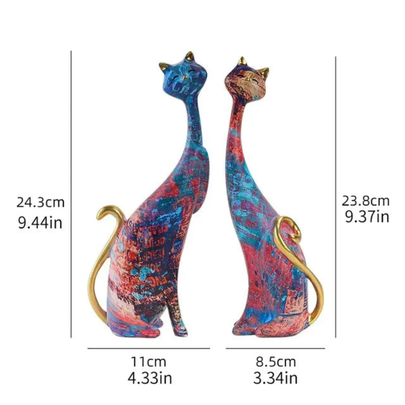 Abstract Cat Sculpture Modern Minimalist Cat Figurine Decorative Home Office Art Statue