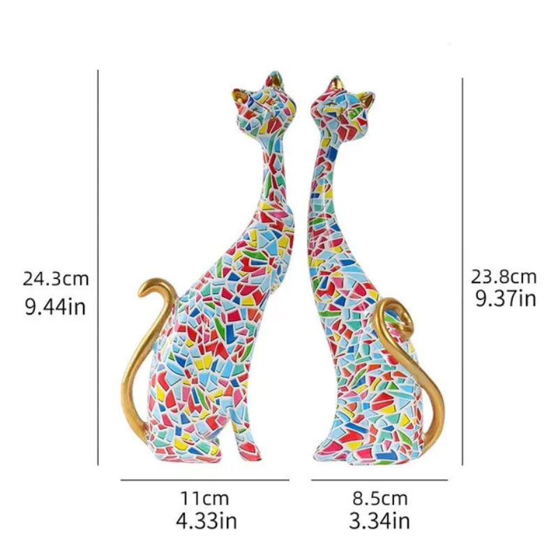 Abstract Cat Sculpture Modern Minimalist Cat Figurine Decorative Home Office Art Statue