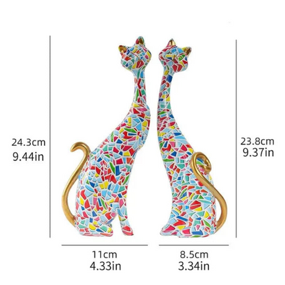 Abstract Cat Sculpture Modern Minimalist Cat Figurine Decorative Home Office Art Statue