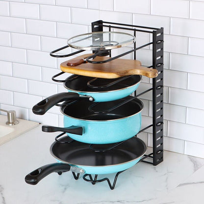 Adjustable Kitchen Pan Lid Holder Storage Rack Organizer