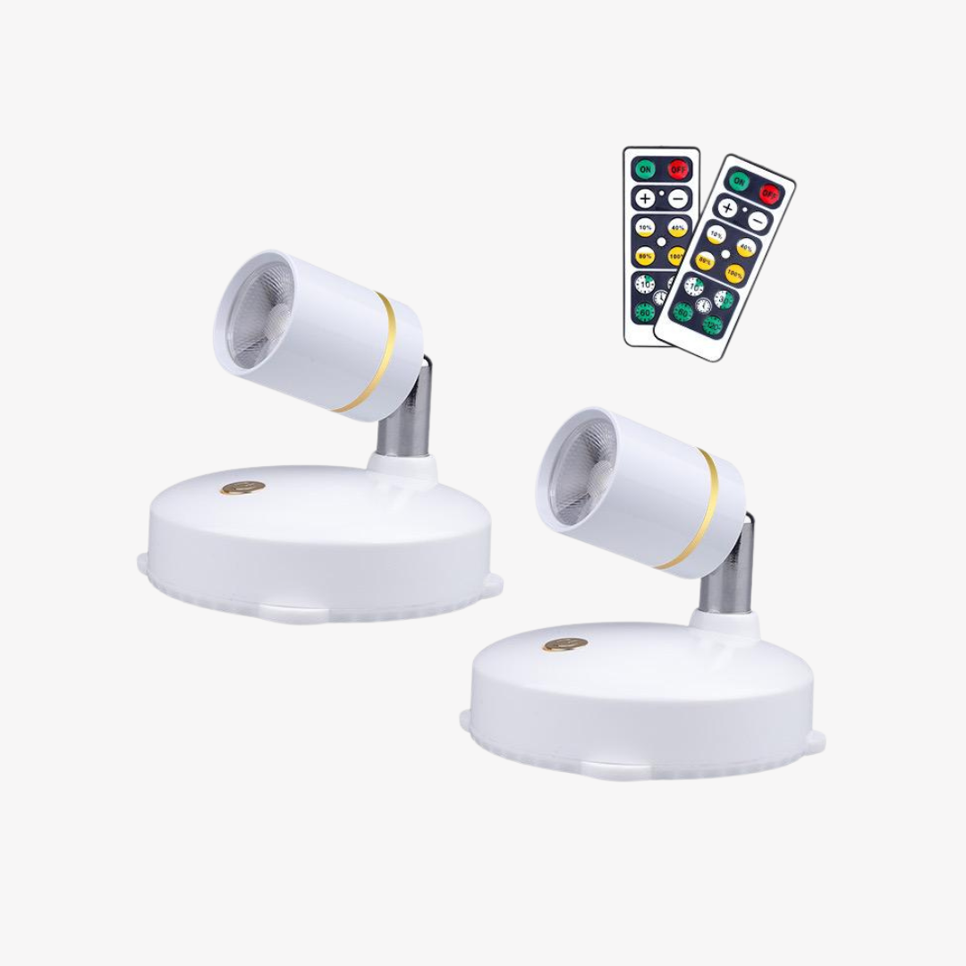 Adjustable LED Spotlight Wall Light with Remote Control 300 Degree Rotating Accent Light
