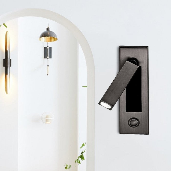Adjustable LED Wall Reading Light Modern Pull Out Bedside Wall Lamp for Bedroom
