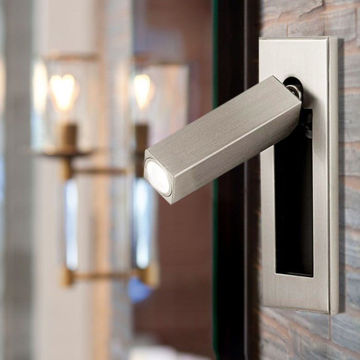 Adjustable LED Wall Reading Light Modern Pull Out Bedside Wall Lamp for Bedroom