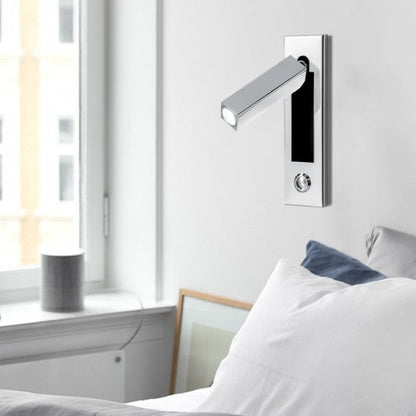 Adjustable LED Wall Reading Light Modern Pull Out Bedside Wall Lamp for Bedroom