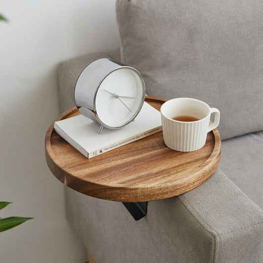 Adjustable Sofa Armrest Tray Table Clip On Couch Side Table Storage Compartment