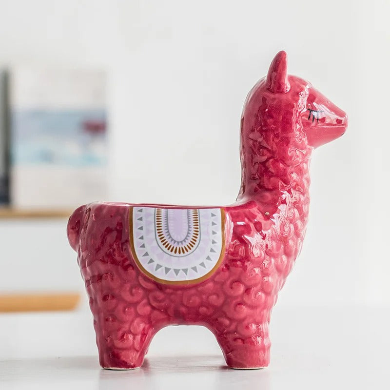 Alpaca Plant Pot Cute Animal Succulent Planter Decorative Indoor Desk Flower Pot
