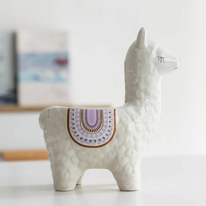Alpaca Plant Pot Cute Animal Succulent Planter Decorative Indoor Desk Flower Pot