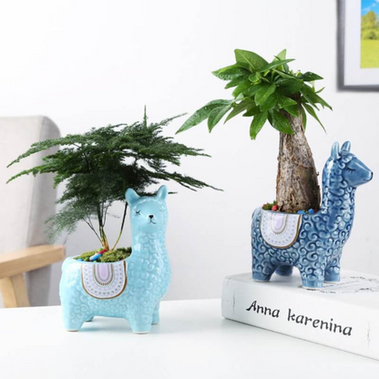 Alpaca Plant Pot Cute Animal Succulent Planter Decorative Indoor Desk Flower Pot