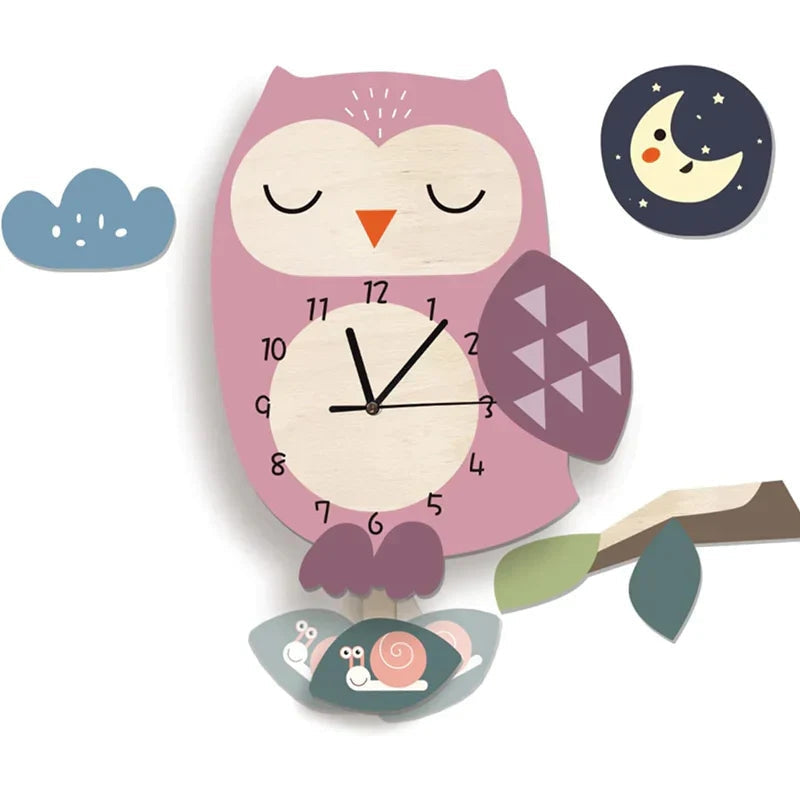 Artistic Animal Wall Clock Modern Decorative Silent Wall Clock for Living Room Bedroom Decor