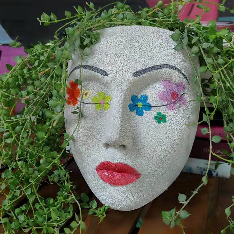 Artistic Face Wall Planter Creative Hanging Plant Pot Modern Indoor Decor