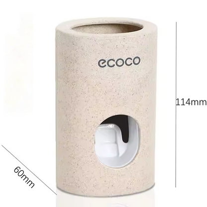 Automatic Toothpaste Dispenser Toothbrush Holder Dustproof Wall Mount Bathroom Organizer