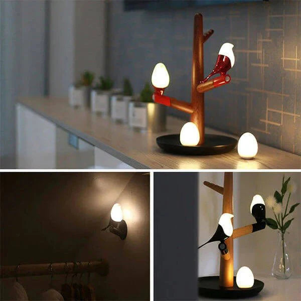 Bird Egg Branch Design Rechargeable Smart Sensor LED Table Lamp Motion Activated