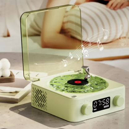 Bluetooth Vinyl Speaker with Rotating Turntable RGB Light Portable Music Player