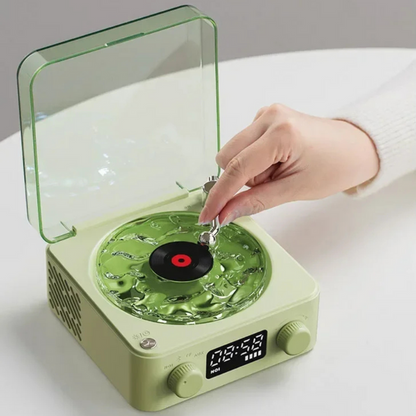 Bluetooth Vinyl Speaker with Rotating Turntable RGB Light Portable Music Player