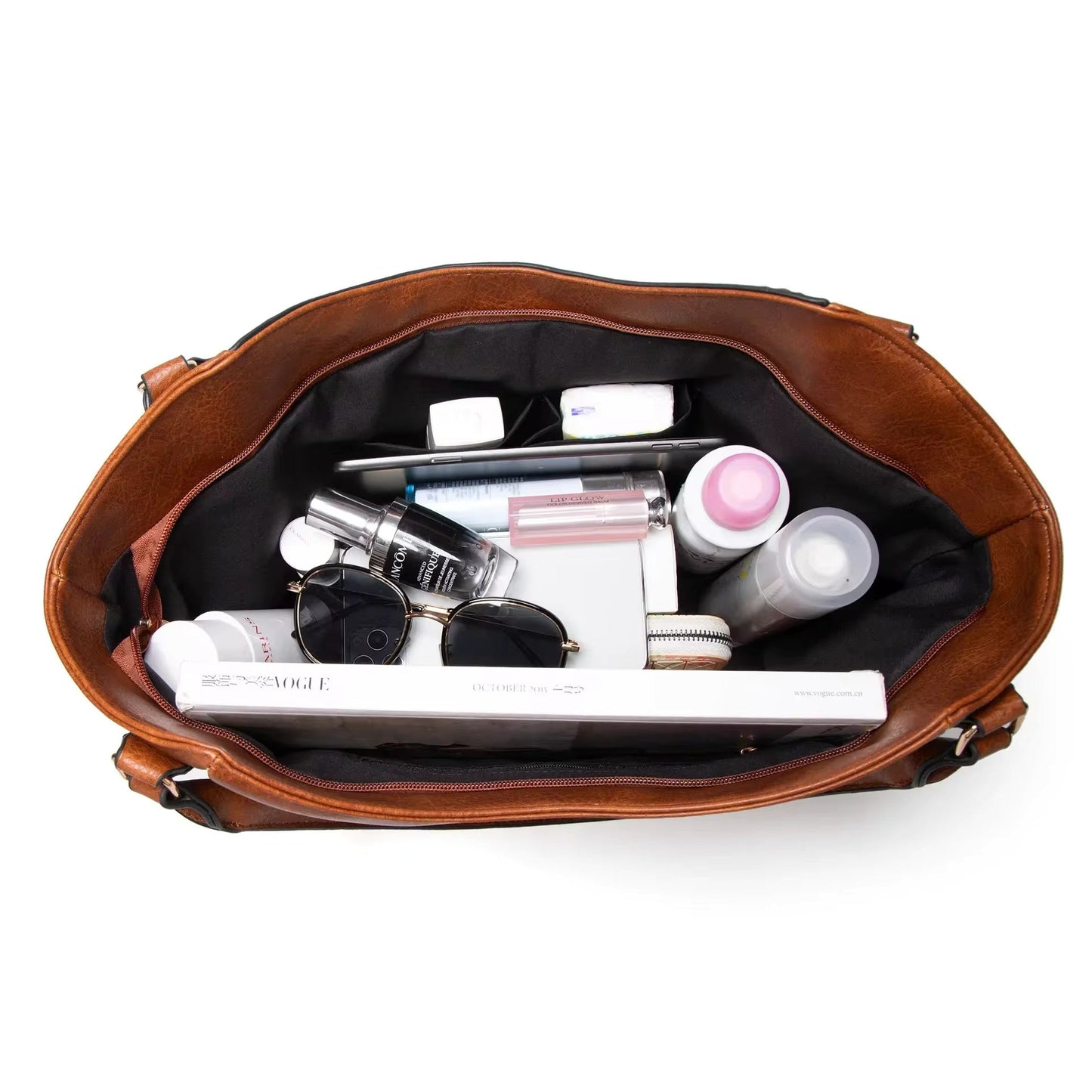 Casual Crossbody Shoulder Bag with Zipper Pockets Adjustable Strap Everyday Handbag