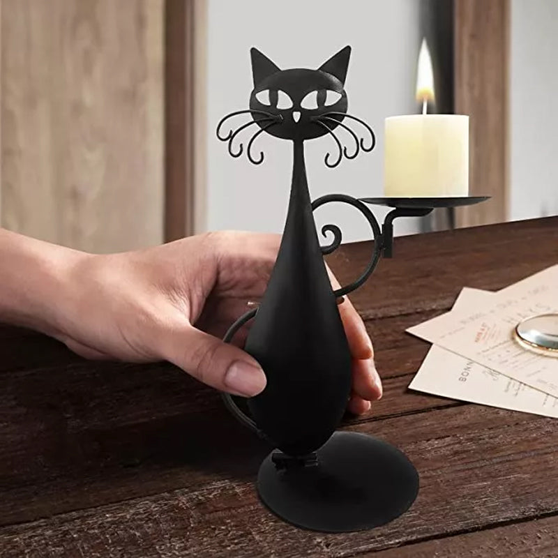 Cat Candle Holder Decorative Cat Candlestick Holder Unique Cat Home Decor Candle Stand