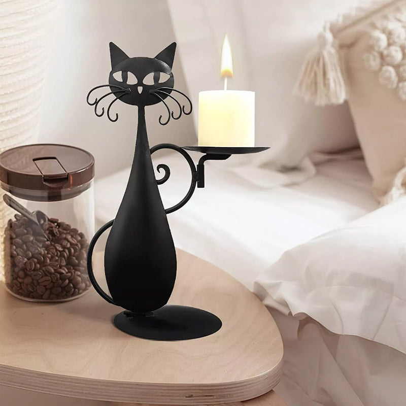 Cat Candle Holder Decorative Cat Candlestick Holder Unique Cat Home Decor Candle Stand