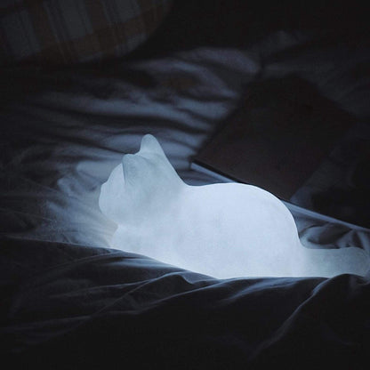Cat Night Light Dreamy Wireless Touch Lamp Silicone Bedroom Decor Cute