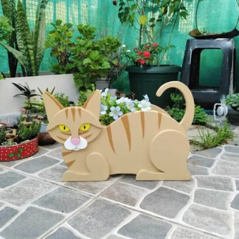 Cat Shaped Plant Pot Decorative Garden Planter Indoor Outdoor Flower Pot