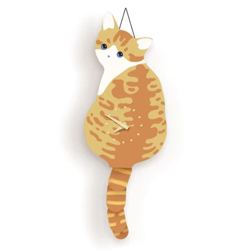 Cat Tail Wagging Wall Clock Cartoon Animal Decorative Swing Tail Pendulum Clock