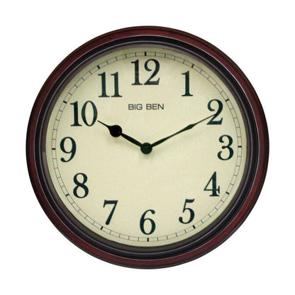 Classic Brown Wooden Wall Clock Silent Quartz Home Decor Display