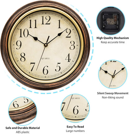 Classic Wooden Wall Clock Silent Mechanism Timeless Design
