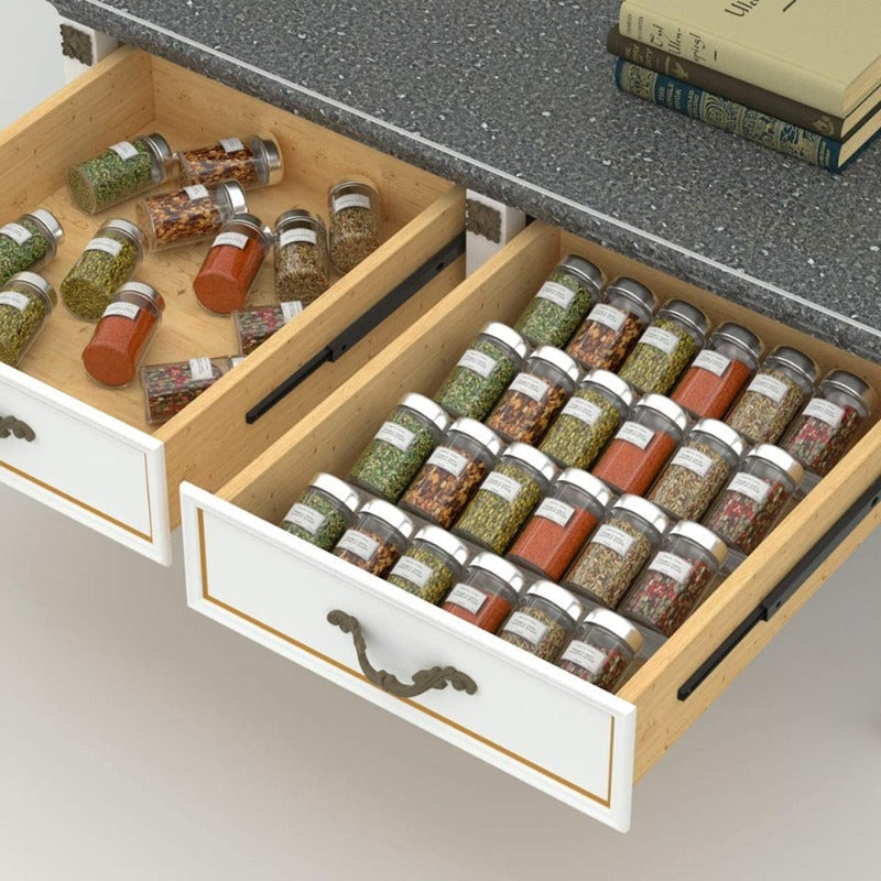 Clear Acrylic Spice Rack Kitchen Counter Storage Organizer