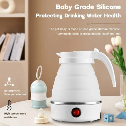 Collapsible Electric Kettle Portable Travel Silicone Fast Boil BPA Free