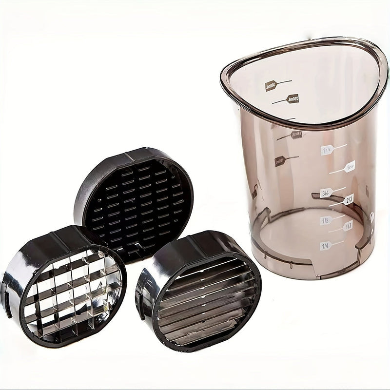 Compact 3 in 1 Vegetable Chopper Slicer and Dicer with Non Slip Base