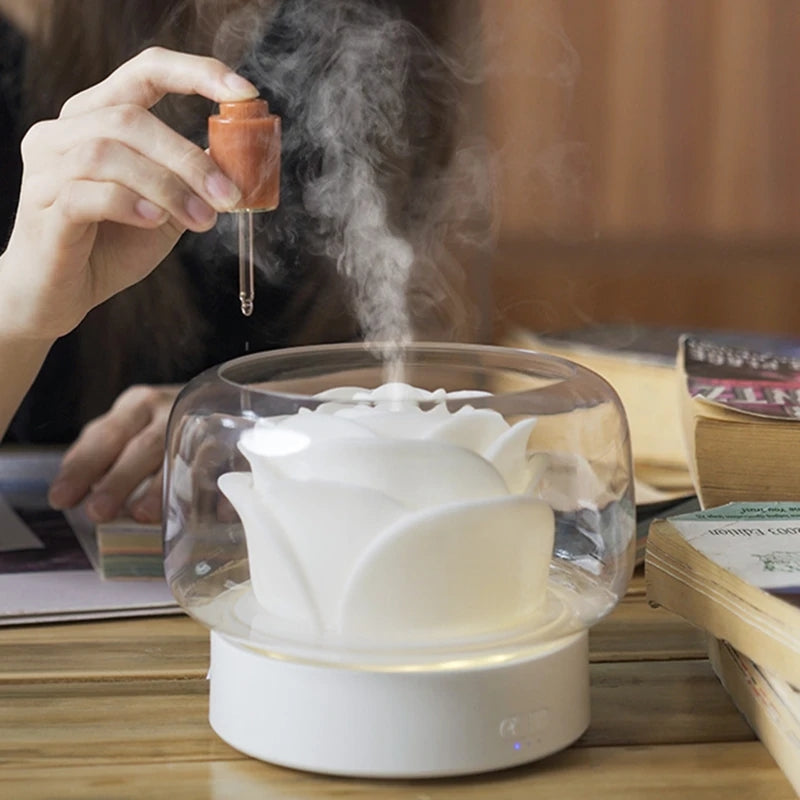 Compact Air Humidifier Diffuser Modern Mist Ambient Light