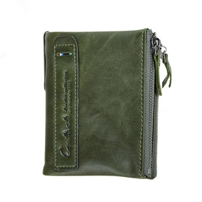 Compact Double Zipper Wallet for Women Slim Card Holder Coin Purse Small Zipper Wallet