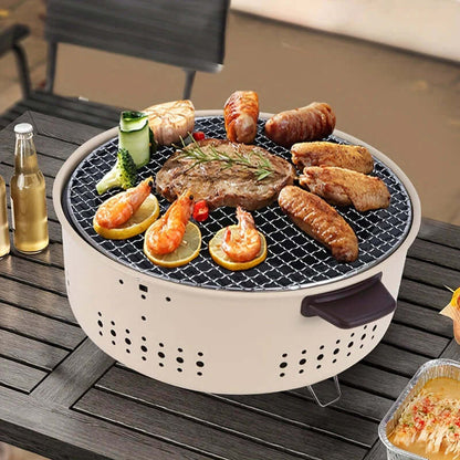 Compact Electric Grill Flat Grill Plate Drip Tray Indoor Outdoor BBQ Cooker